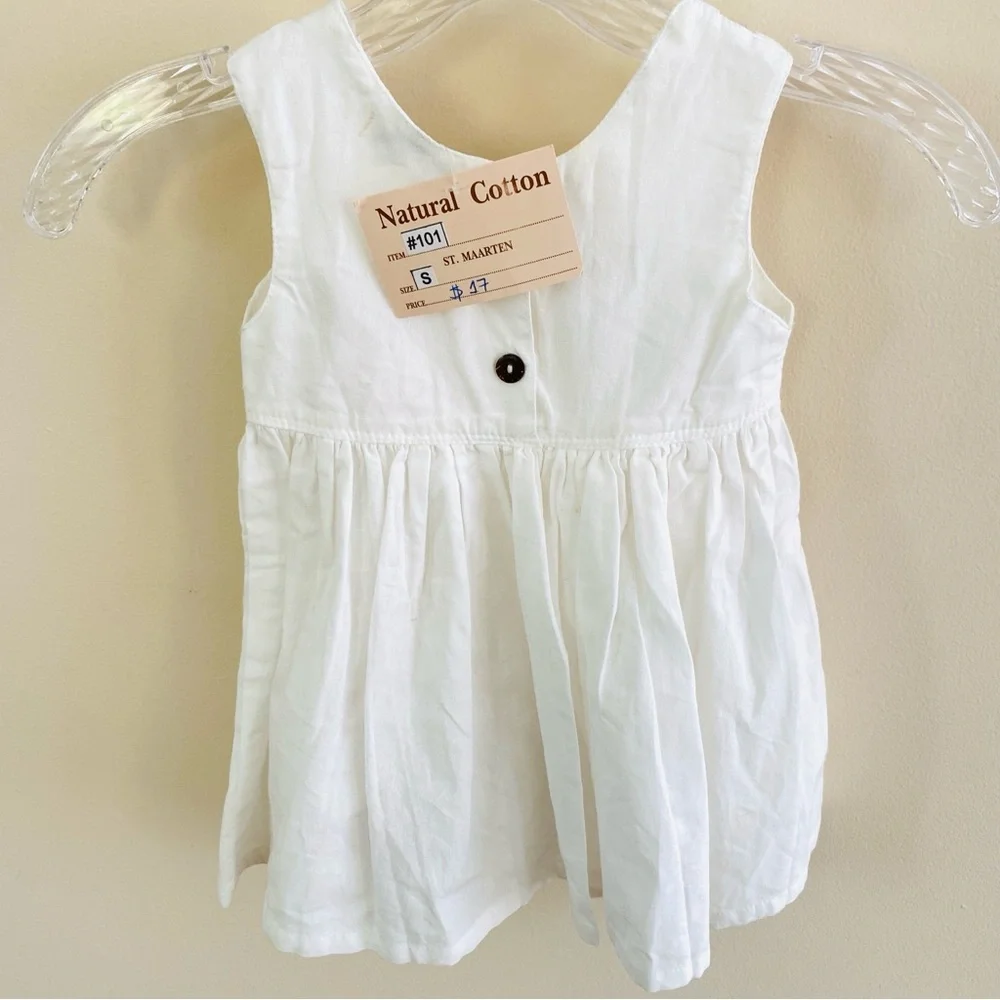 Girls Toddler Dress 100% Cotton Summer Sun Party Dress Vacation Small White New